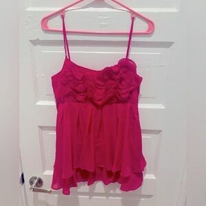 Elegant Red Ruffled Women's Top